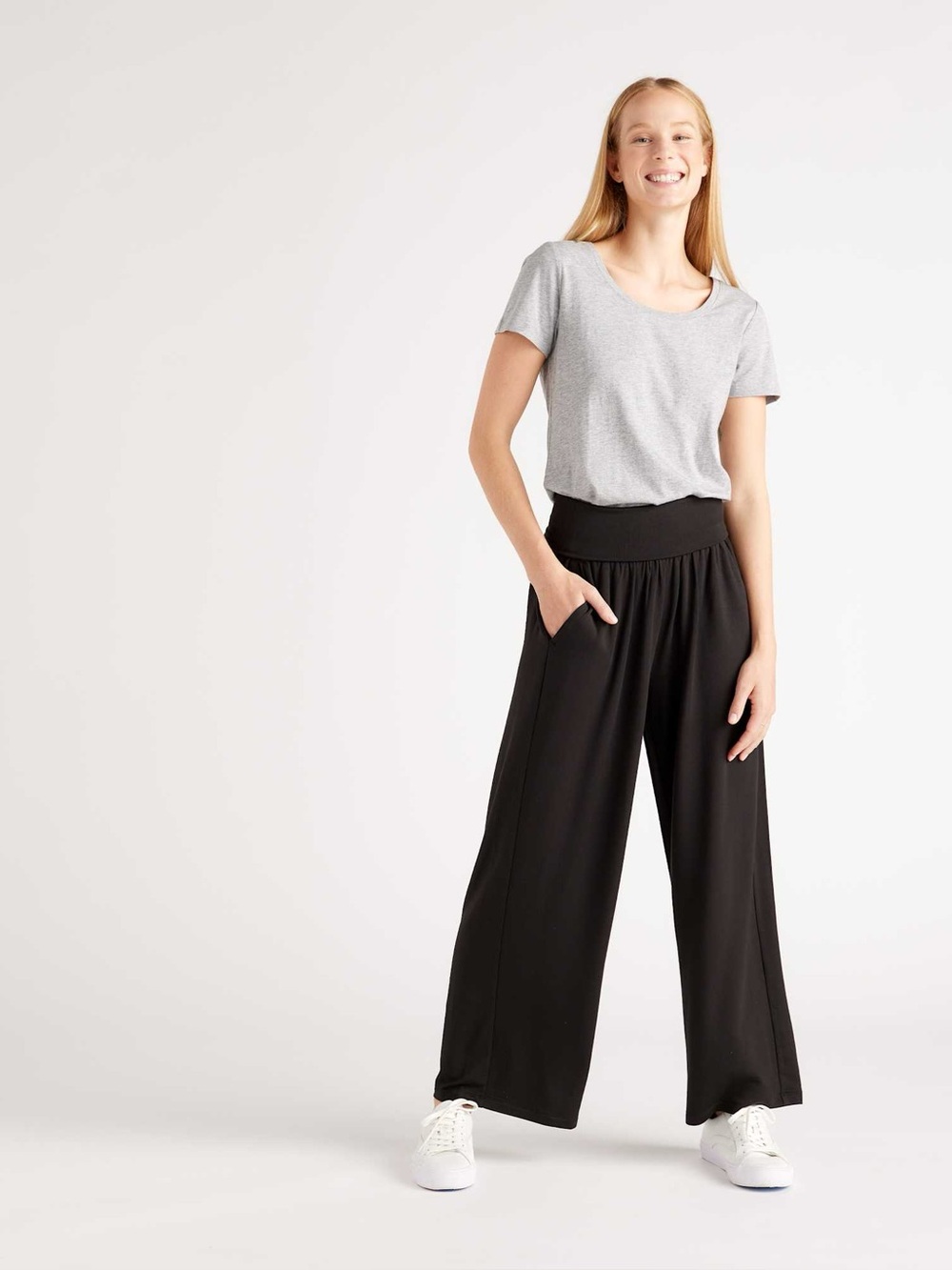 Quince French Terry Modal Wide Leg Pant / Black / S